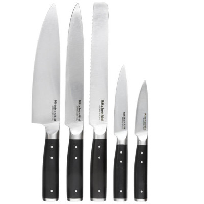 Набір ножів з підставкою KitchenAid Coreline, 5 предметів і точило (KO5PSTSNOBG)