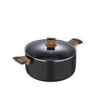 Каструля з кришкою Bergner Earth black, 28 см, 6 л (BG-32037-BK)