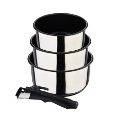 Набір ковшів зі знімною ручкою Bergner Click&cook, 1.5/2.1/3 л (BG-32293-MM)