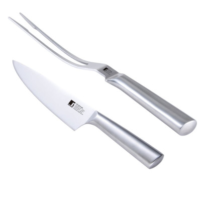 Набір ніж та виделка для м'яса Bergner Bbq lovers, 2 предмета (BG-40220-MM)