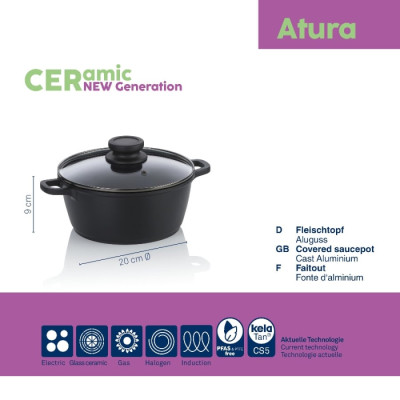Каструля з кришкою KELA Atura, 20 см, 1.7 л (15170)
