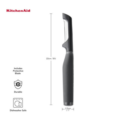 Овочечистка вертикальна KitchenAid Coreline, 22 см, сірий (KAS112OHCGG)