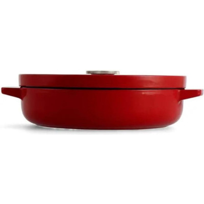 Сотейник чавунний з кришкою KitchenAid, 26 см, 2,77 л, червоний (CC009009-001)