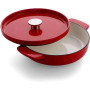 Сотейник чавунний з кришкою KitchenAid, 26 см, 2,77 л, червоний (CC009009-001)