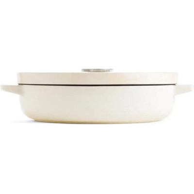 Сотейник чавунний з кришкою KitchenAid, 26 см, 2,77 л, мигдальний крем (CC009010-001)