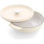 Сотейник чавунний з кришкою KitchenAid, 26 см, 2,77 л, мигдальний крем (CC009010-001)