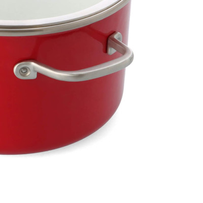 Каструля з кришкою KitchenAid Steel Core, 20 см, 3,7 л, червоний (CC003267-001)
