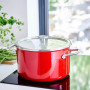Каструля з кришкою KitchenAid Steel Core, 24 см, 6 л, червоний (CC003270-001)
