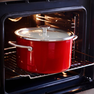 Каструля з кришкою KitchenAid Steel Core, 24 см, 6 л, червоний (CC003270-001)