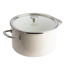 Каструля з кришкою KitchenAid Steel Core, 24 см, 6 л, мигдальний крем (CC003269-001)