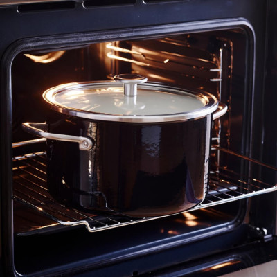 Каструля з кришкою KitchenAid Steel Core, 24 см, 6 л, матовий чорний (CC006001-001)