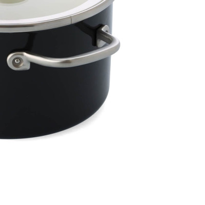 Каструля з кришкою KitchenAid Steel Core, 24 см, 6 л, матовий чорний (CC006001-001)