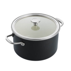 Каструля з кришкою KitchenAid Steel Core, 24 см, 6 л, матовий чорний (CC006001-001)