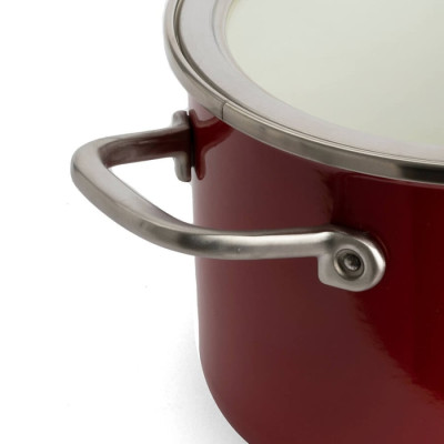 Набір посуду KitchenAid Steel Core, 8 предметів, 16/20/24 см, 1,3/3,7/6 л, червоний (CC004920-001)