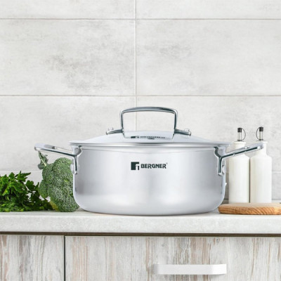 Каструля з кришкою Bergner Steelblue, 20 см (BG-33221-BL)