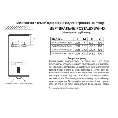 Водонагрівач вертикальний WILLER EV80DRI Grand Digital