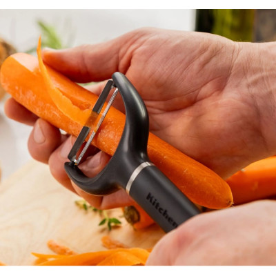 Овочечистка горизонтальна KitchenAid Classic, 17,5 см, чорний (KHH145OHOBEG)
