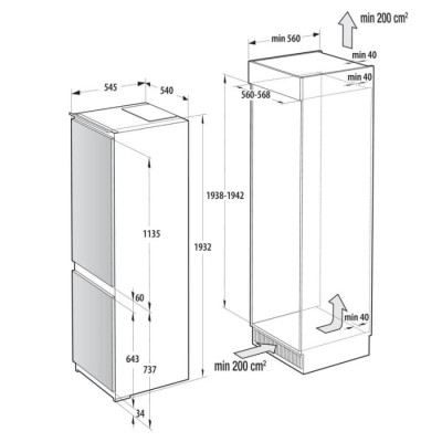 Холодильник вбудований Gorenje NRKI519E41
