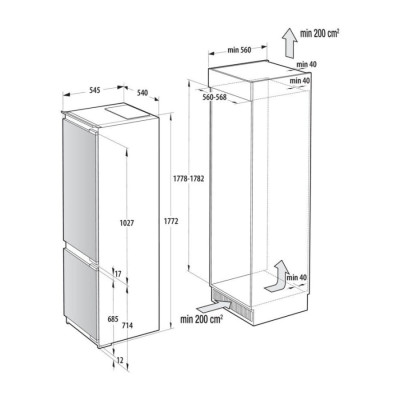 Холодильник вбудований GORENJE NRKI517E62WF