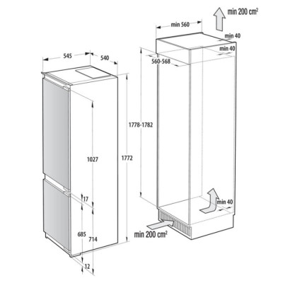 Холодильник вбудований Gorenje NRKI517E82WF