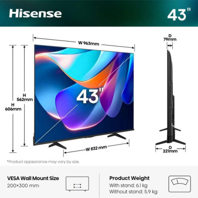 Телевізор Hisense LED 43A6S