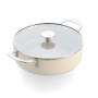 Сотейник з кришкою KitchenAid АС, 28 см, 4,28 л, з керам покриттям, кремовий (CC010433-001)