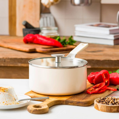 Ківш з кришкою KitchenAid АС, 16 см, 1,58 л, з керамічним покриттям, кремовий (CC009726-001)