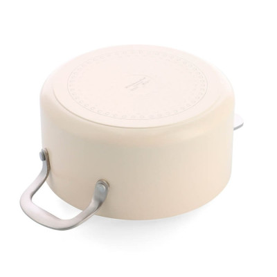 Каструля з кришкою KitchenAid АС, 24 см, 4,91 л, з керам покриттям, кремовий (CC009738-001)