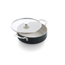 Сотейник з кришкою KitchenAid АС, 28 см, 4,28 л, з керам покриттям, матовий чорний (CC010431-001)