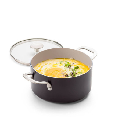 Каструля з кришкою KitchenAid АС, 20 см, 3,11 л, з керам покриттям, матовий чорний (CC010147-001)