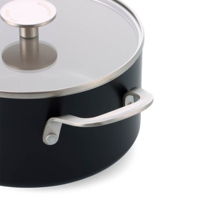 Каструля з кришкою KitchenAid АС, 20 см, 3,11 л, з керам покриттям, матовий чорний (CC010147-001)
