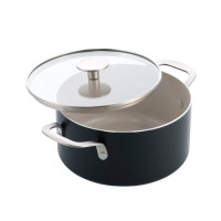 Кастрюля с крышкой KitchenAid АС, 20 см, 3,11 л, с керам покрытием, матовый черный (CC010147-001)