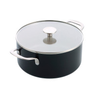 Каструля з кришкою KitchenAid АС, 24 см, 4,91 л, з керам покриттям, матовий чорний (CC010162-001)