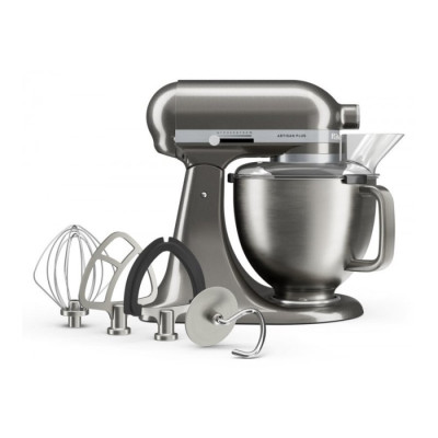 Кухонна машина KitchenAid Artisan Plus 4,7 л 5KSM50PKVEMS з відкидним блоком, срібний медальйон