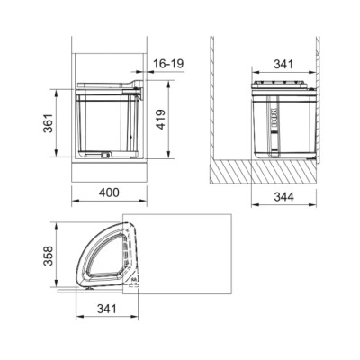 Сортування відходів Franke Pivot 121.0307.563