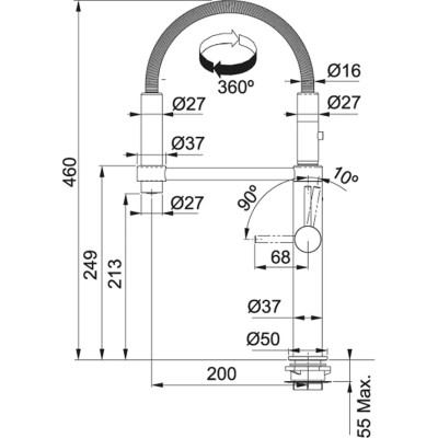 Змішувач Franke Pescara Semi-Pro 360 115.0545.136