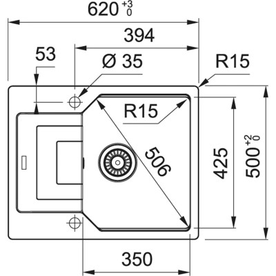 Мийка Franke UBG 611-62 114.0701.807 онікс