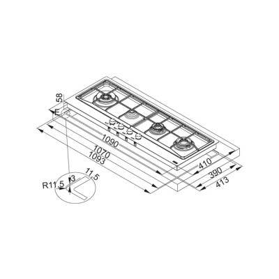 Варильна поверхня Franke FHNE 1204 3G TC XS FM C 106.0064.318