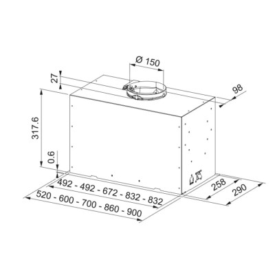 Витяжка Franke Box Flush Basic FBFE LG A70 305.0729.553