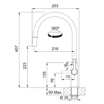 Змішувач Franke Maris Slim J 115.0728.389 чорний матовий