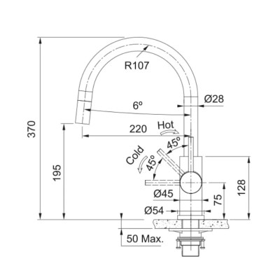 Змішувач Franke Smart Glenda J 115.0747.474