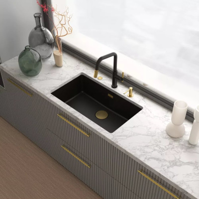 Змішувач Franke Maris Stripes U 115.0747.676 Matte Black/Gold