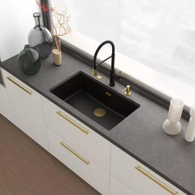 Змішувач Franke Maris Stripes Semi Pro 115.0747.679 Matte Black/Gold