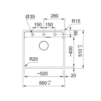 Мийка Комплект MRG 610-52 TL 114.0763.944 чорний матовий + SLIM 50