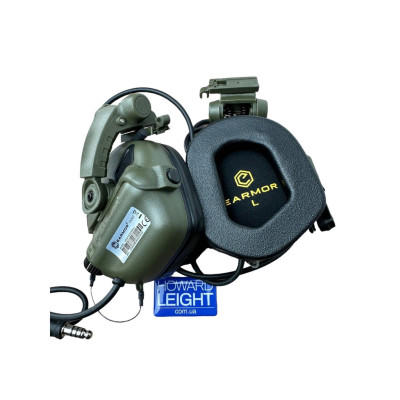 Активні захисні навушники Earmor M32X MARK3 Dual (FG) Olive Mil-Std