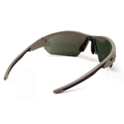 Захисні окуляри Venture Gear Tactical Semtex 2.0 Tan (forest gray) Anti-Fog, чорно-зелені в пісочній оправі