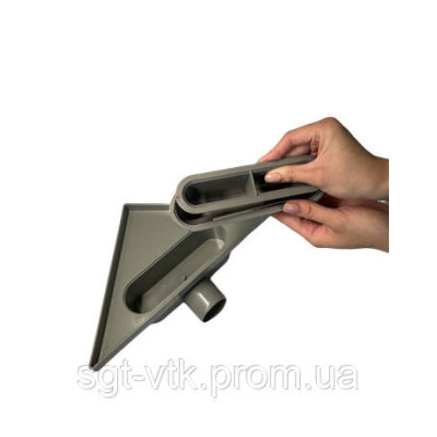 Трап угловой с пластиковым корпусом и нержавеющей решеткой