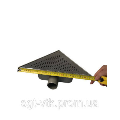 Трап угловой с пластиковым корпусом и нержавеющей решеткой