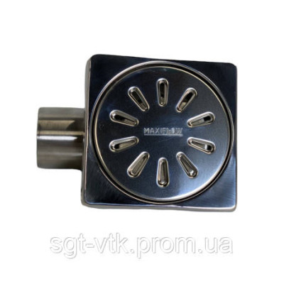 Трап из нержавеющей стали SLIM 10*10см, вертикальный, D50