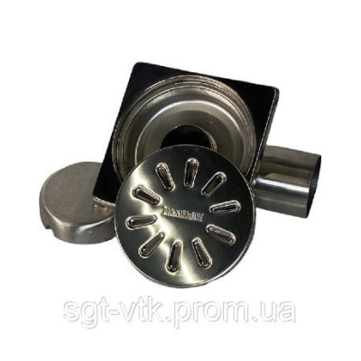 Трап из нержавеющей стали SLIM 10*10см, вертикальный, D50